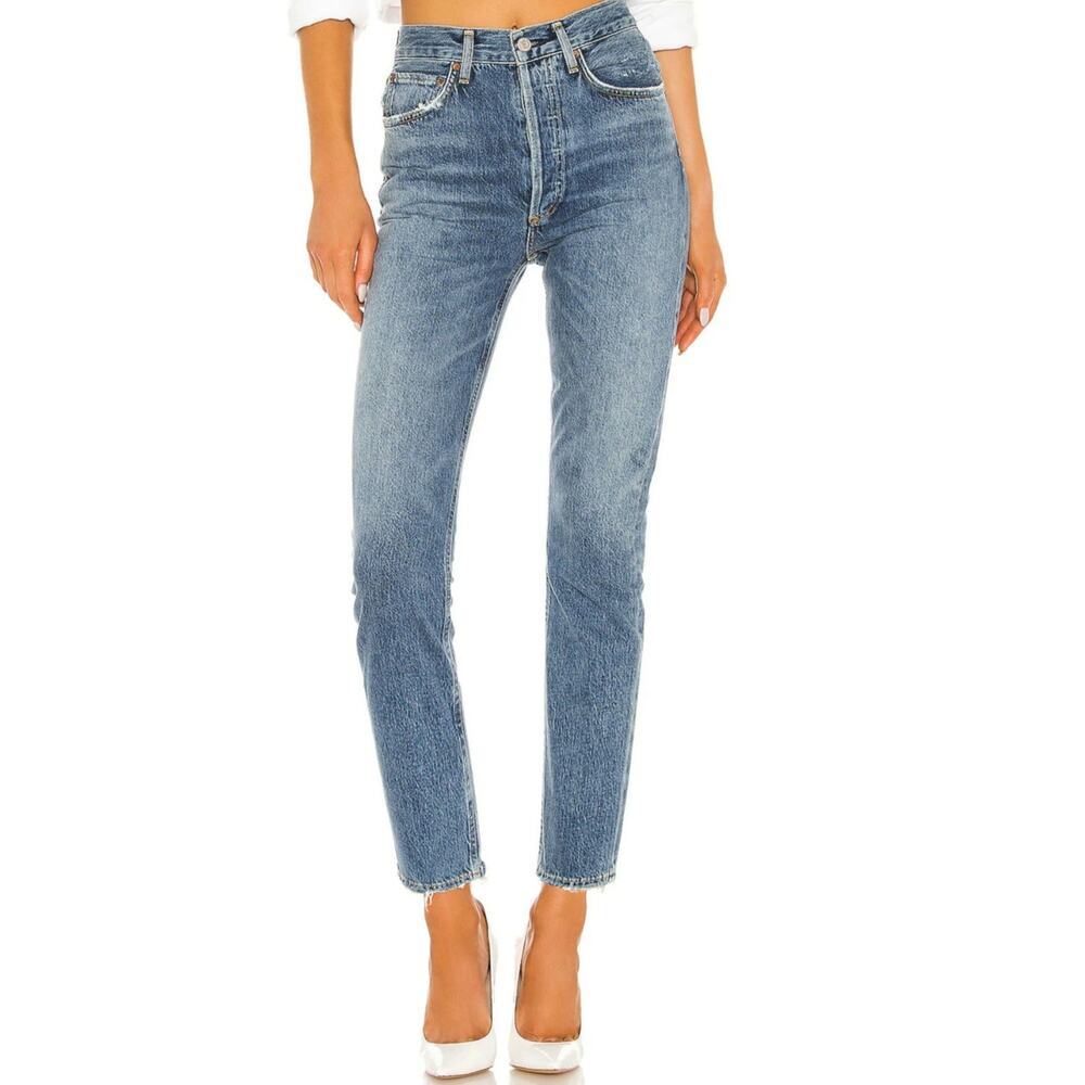 Agolde Riley Crop Straight Jeans High Rize size 24